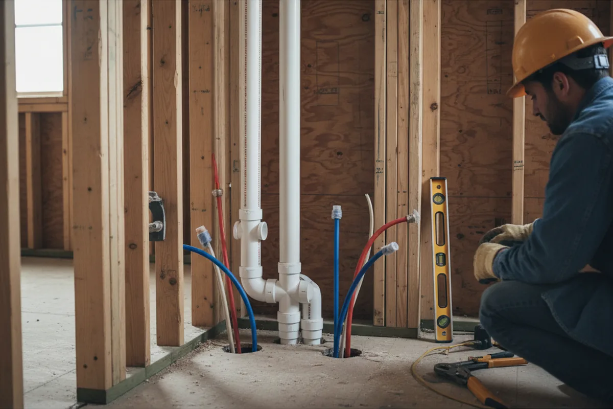 Drain and supply rough-in during Sump Pump Repair in Atlantic City