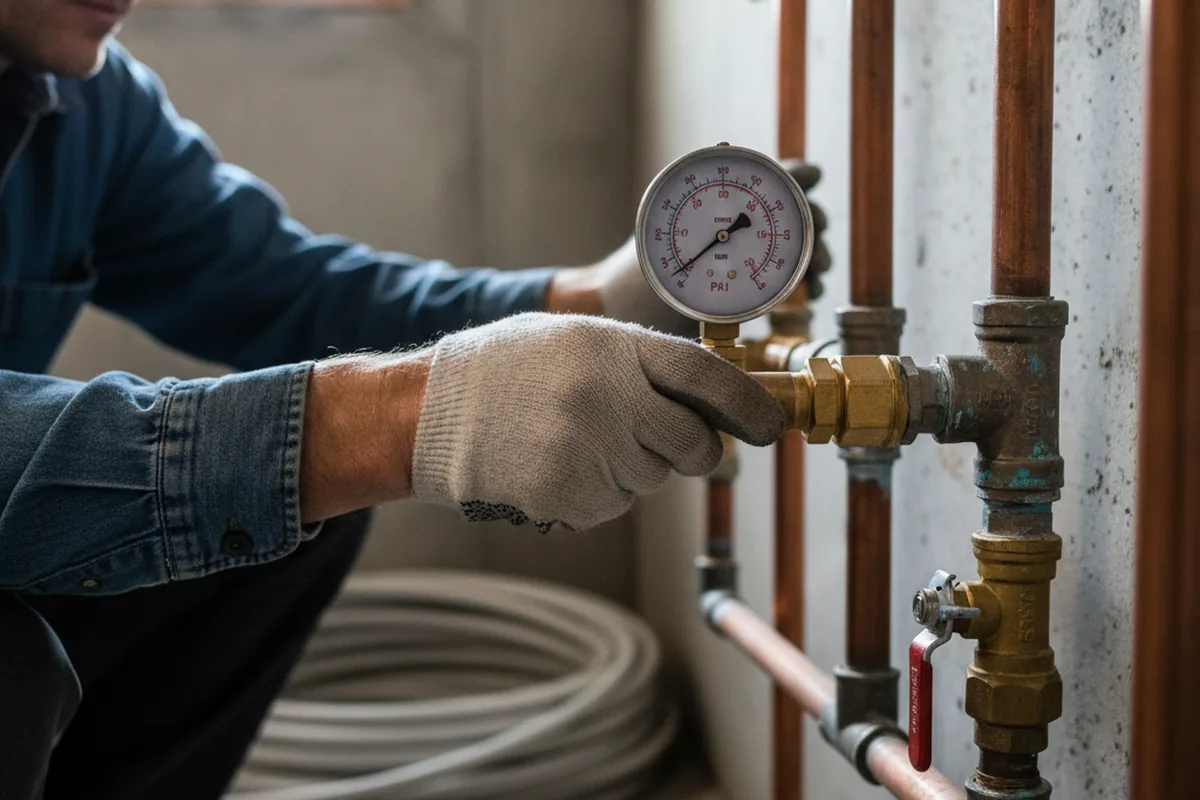 Pressure testing a repaired line during Water Line Repair in Atlantic City